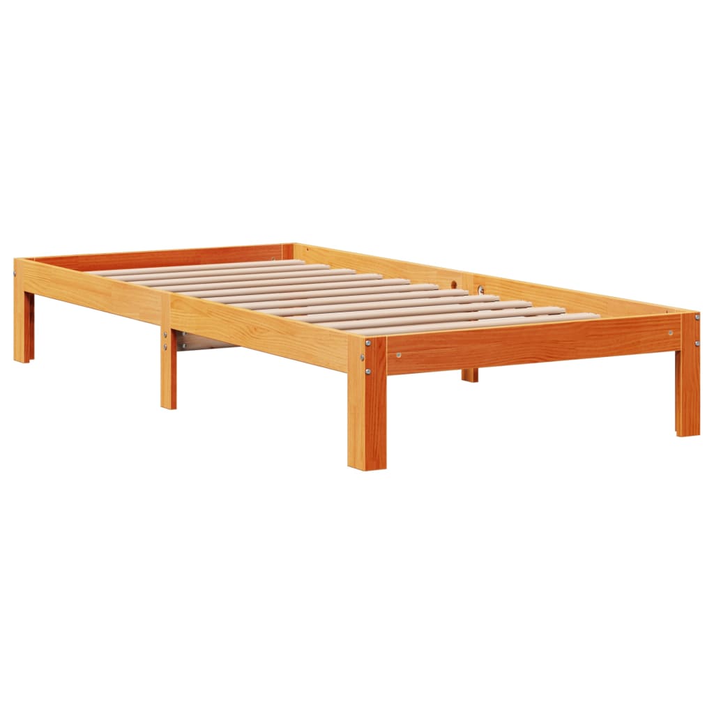 Bed met boekenkast zonder matras grenenhout wasbruin 100x200 cm is nu te koop bij PeponiXL, paradijselijk wonen!