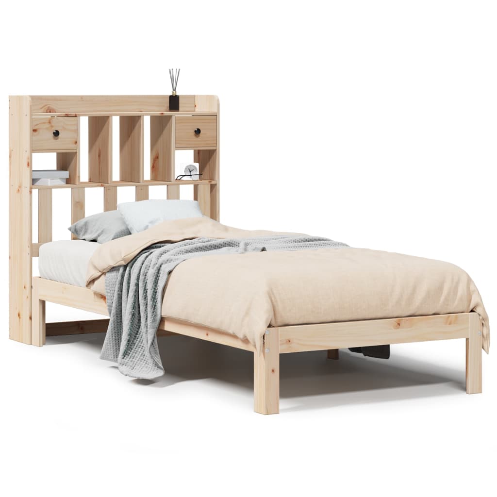 Bed met boekenkast zonder matras massief grenenhout 75x190 cm is nu te koop bij PeponiXL, paradijselijk wonen!