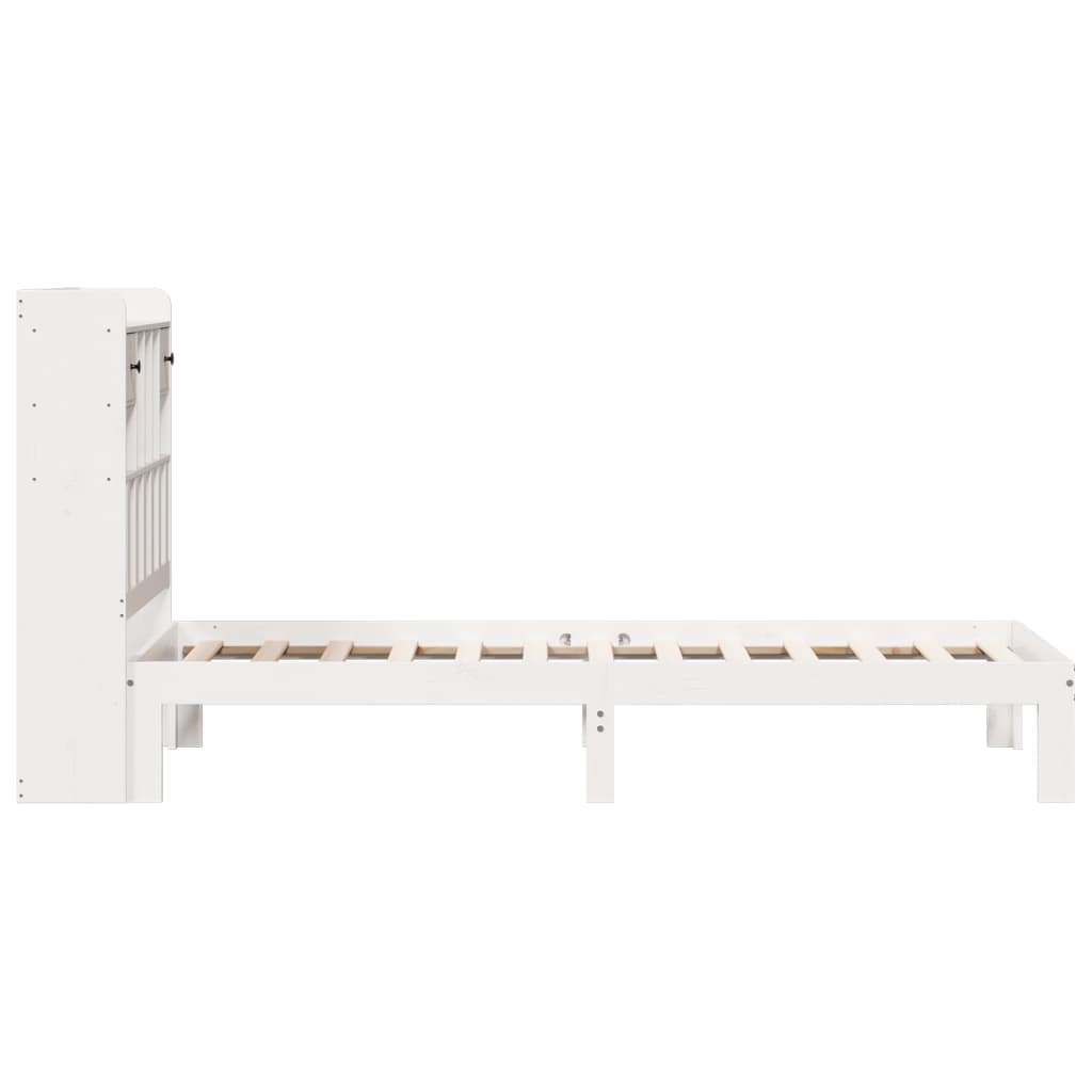 Bed met boekenkast zonder matras grenenhout wit 75x190 cm is nu te koop bij PeponiXL, paradijselijk wonen!