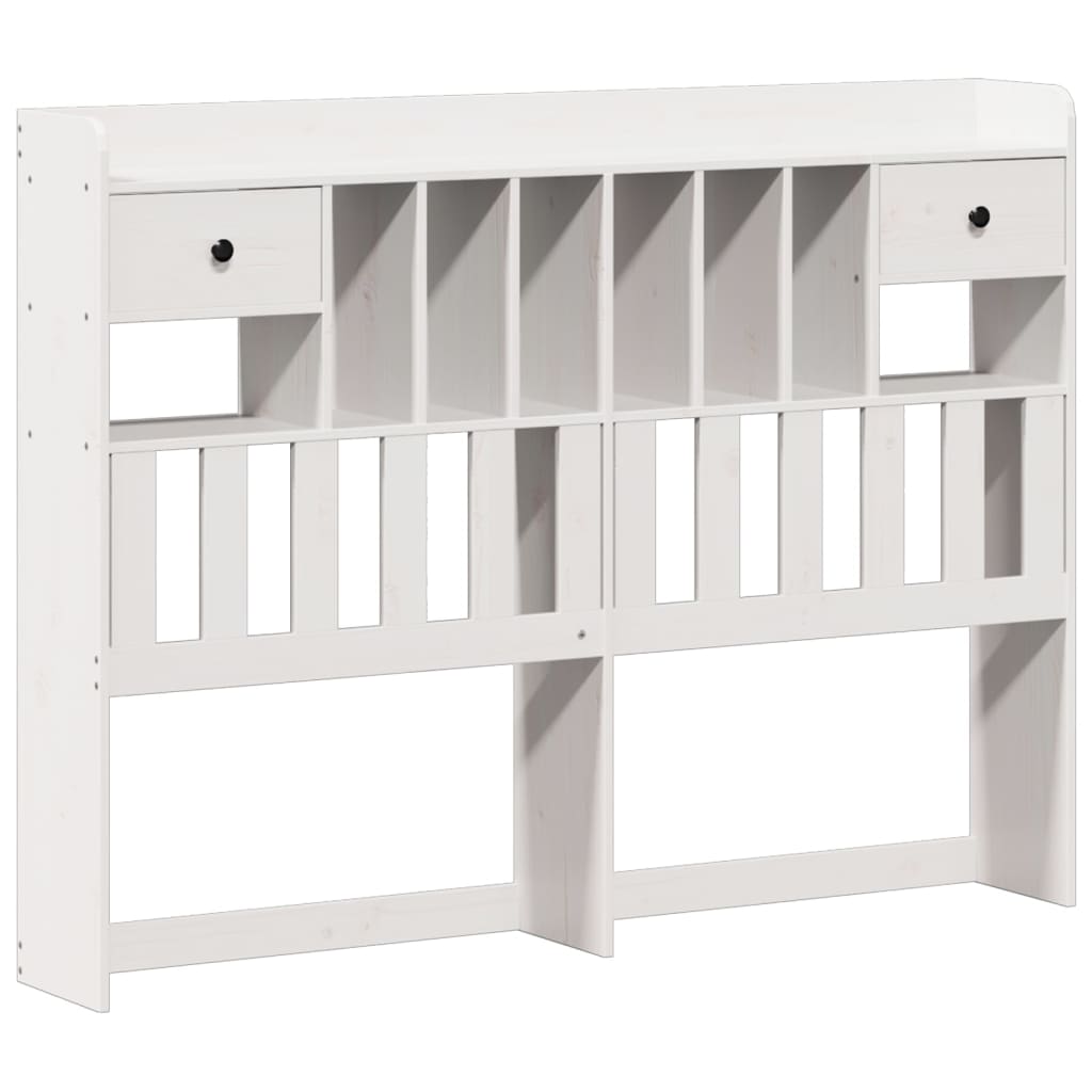 Bed met boekenkast zonder matras grenenhout wit 135x190 cm is nu te koop bij PeponiXL, paradijselijk wonen!