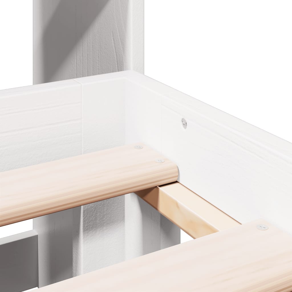 Bed met boekenkast zonder matras grenenhout wit 135x190 cm is nu te koop bij PeponiXL, paradijselijk wonen!