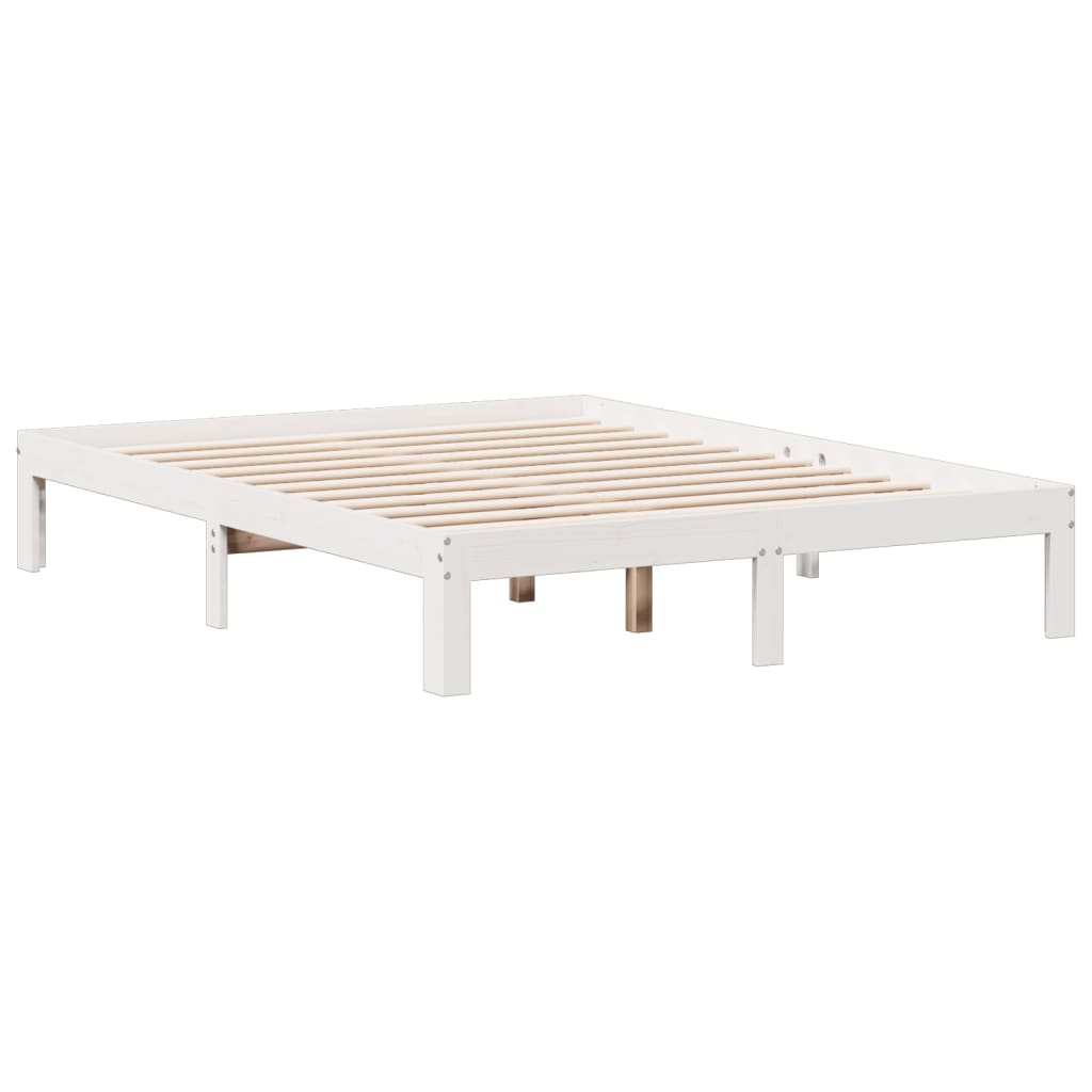 Bed met boekenkast zonder matras grenenhout wit 140x190 cm is nu te koop bij PeponiXL, paradijselijk wonen!