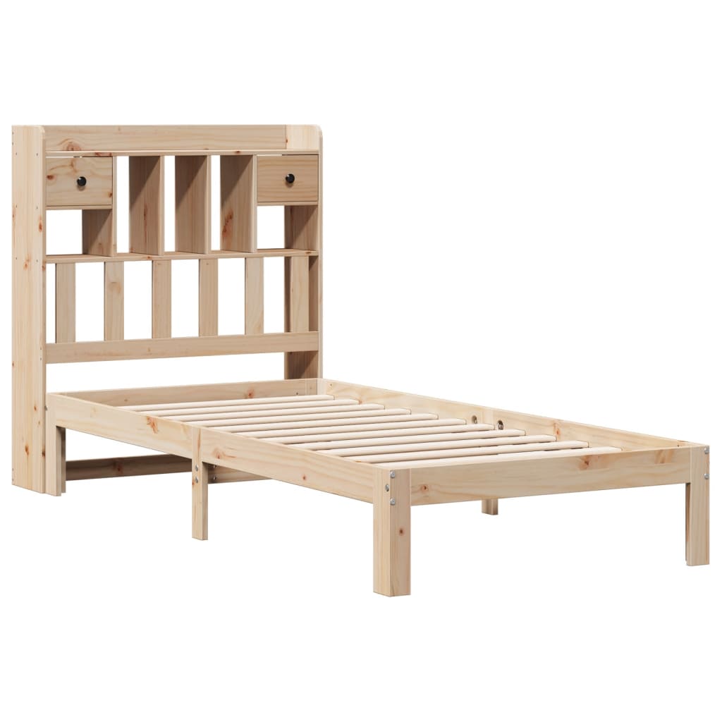 Bed met boekenkast zonder matras massief grenenhout 90x200 cm is nu te koop bij PeponiXL, paradijselijk wonen!