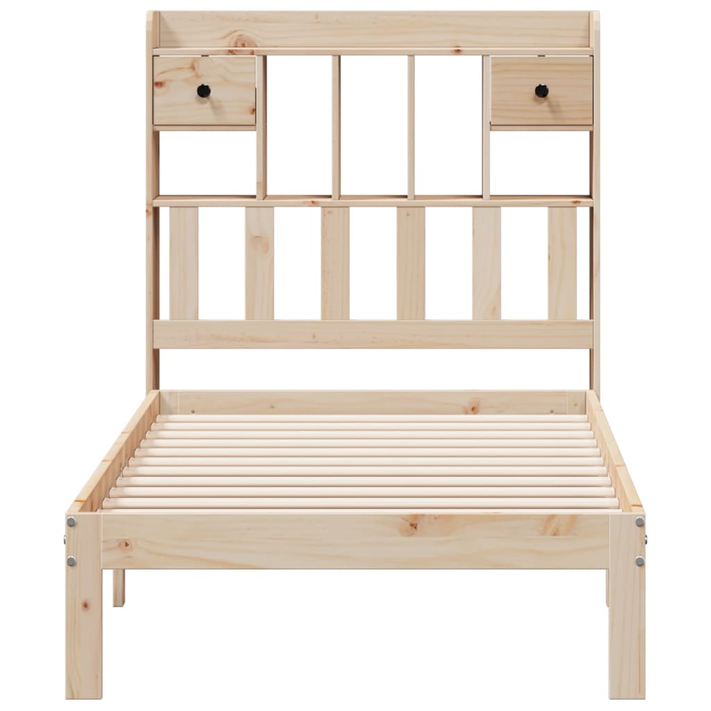 Bed met boekenkast zonder matras massief grenenhout 90x200 cm is nu te koop bij PeponiXL, paradijselijk wonen!