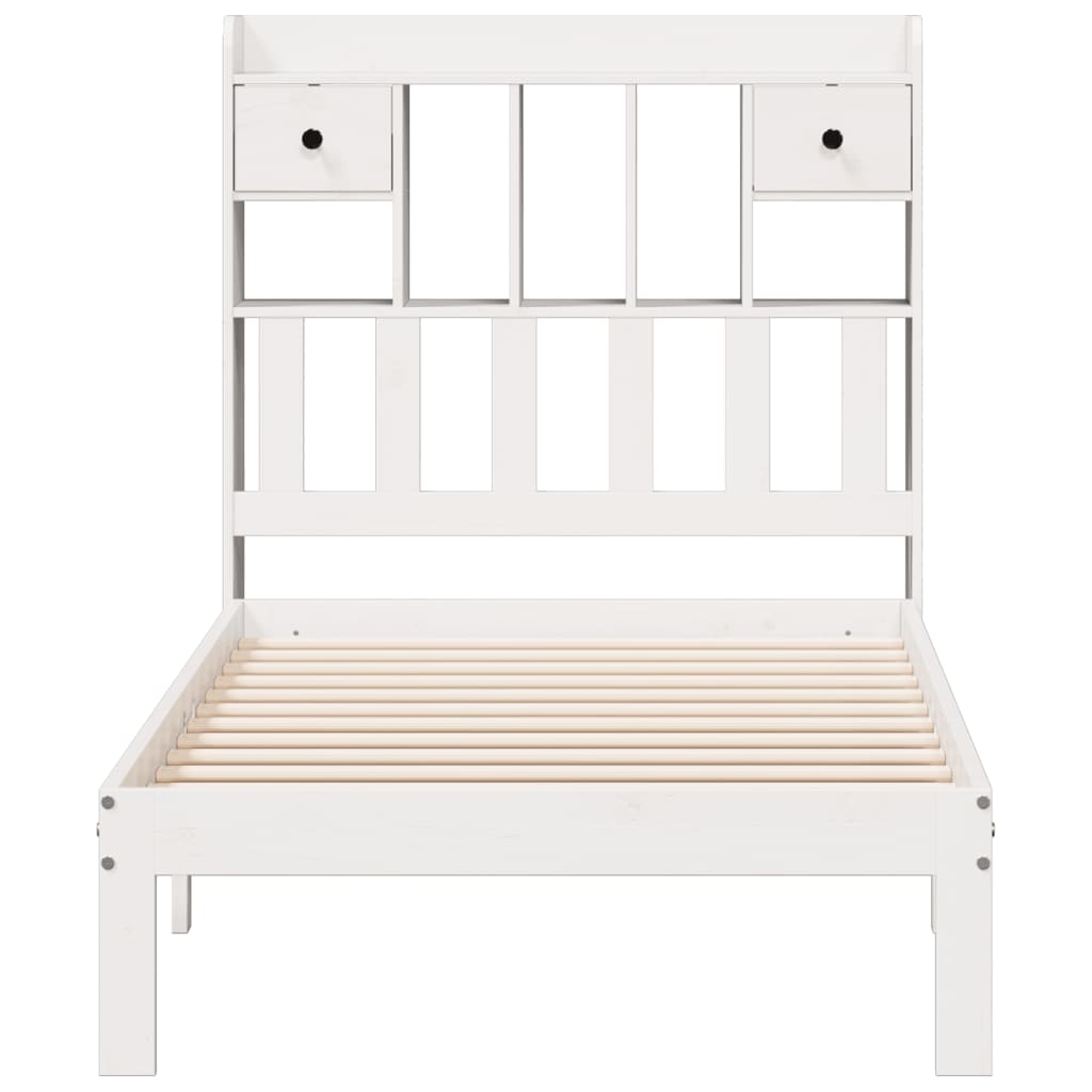 Bed met boekenkast zonder matras grenenhout wit 90x200 cm is nu te koop bij PeponiXL, paradijselijk wonen!