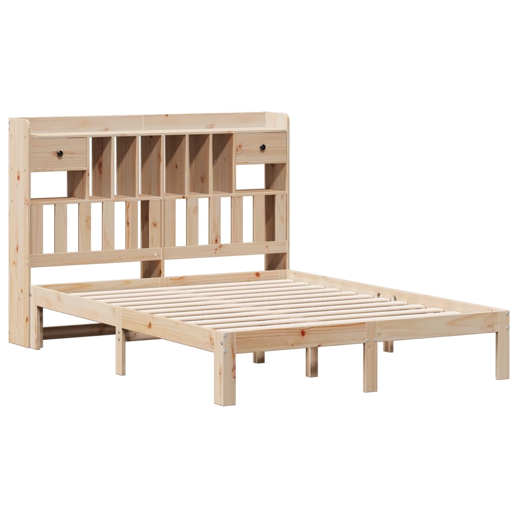 Bed met boekenkast zonder matras massief grenenhout 140x200 cm is nu te koop bij PeponiXL, paradijselijk wonen!