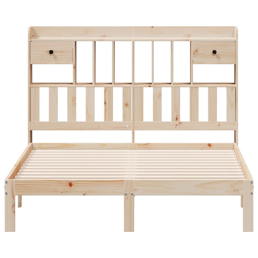 Bed met boekenkast zonder matras massief grenenhout 140x200 cm is nu te koop bij PeponiXL, paradijselijk wonen!