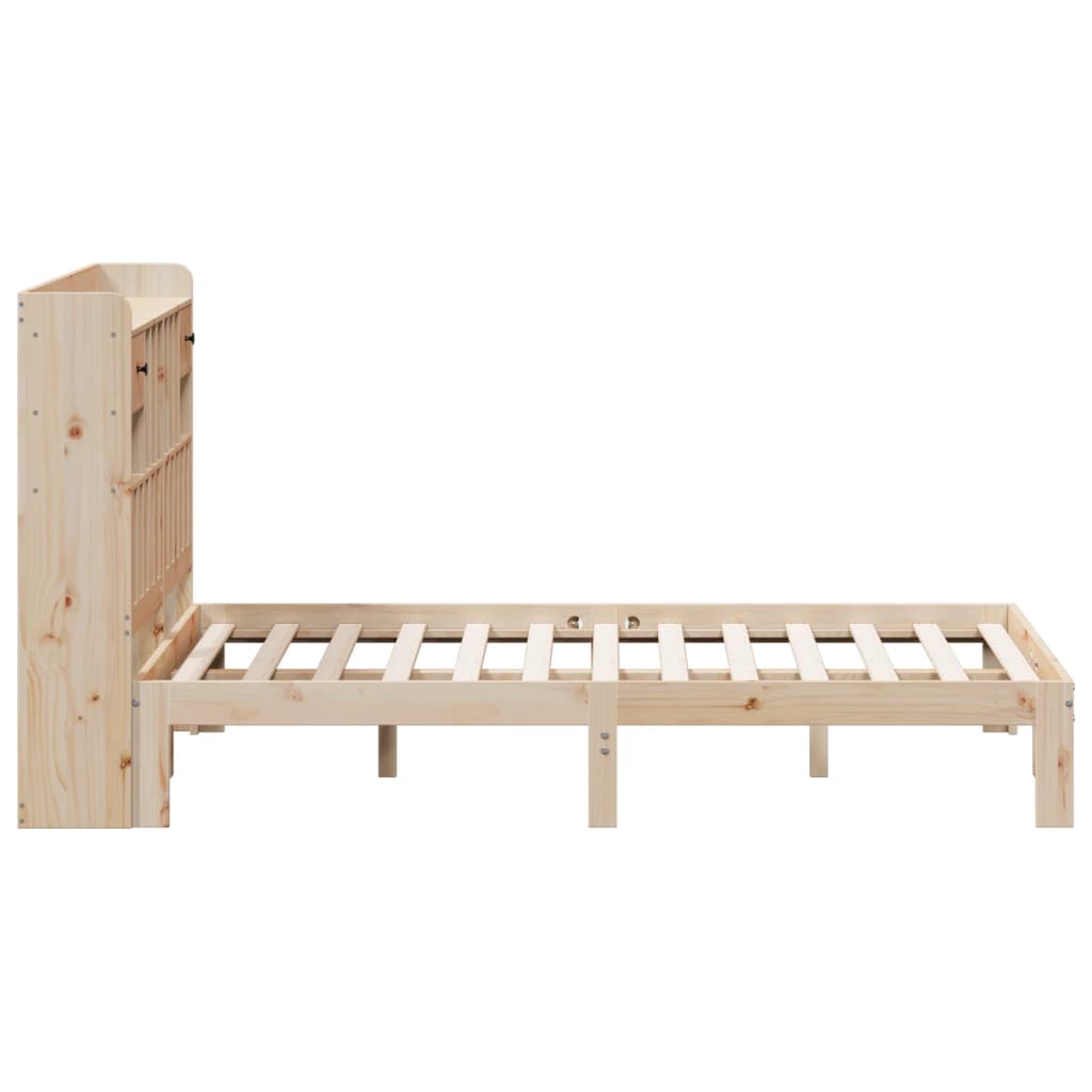 Bed met boekenkast zonder matras massief grenenhout 140x200 cm is nu te koop bij PeponiXL, paradijselijk wonen!