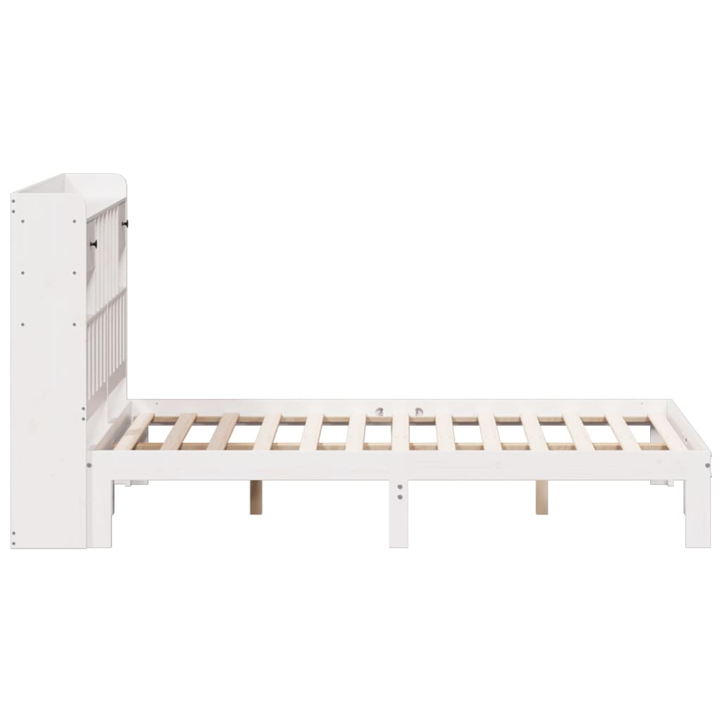 Bed met boekenkast zonder matras grenenhout wit 140x200 cm is nu te koop bij PeponiXL, paradijselijk wonen!