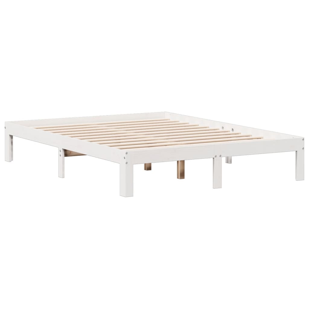 Bed met boekenkast zonder matras grenenhout wit 140x200 cm is nu te koop bij PeponiXL, paradijselijk wonen!