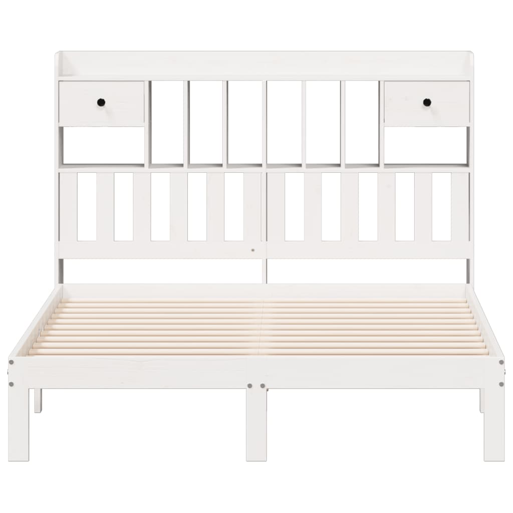 Bed met boekenkast zonder matras grenenhout wit 160x200 cm is nu te koop bij PeponiXL, paradijselijk wonen!
