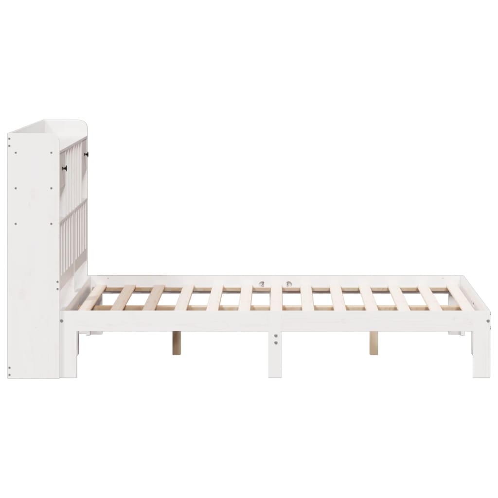 Bed met boekenkast zonder matras grenenhout wit 160x200 cm is nu te koop bij PeponiXL, paradijselijk wonen!