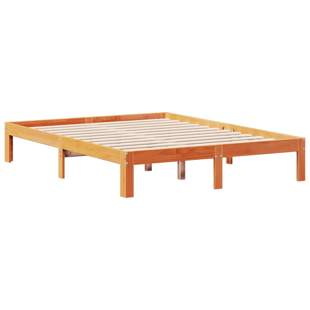 Bed met boekenkast zonder matras grenenhout wasbruin 135x190 cm is nu te koop bij PeponiXL, paradijselijk wonen!