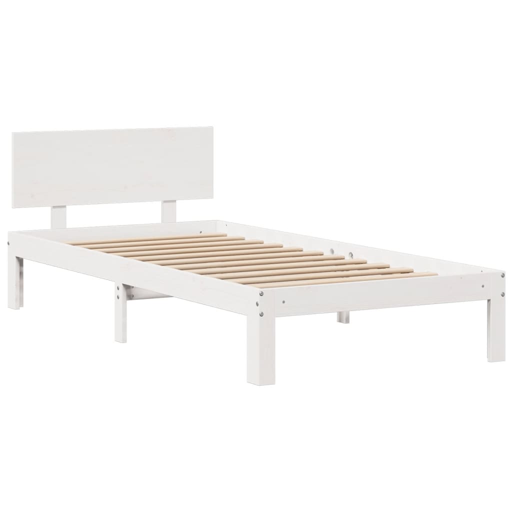 Bed met boekenkast zonder matras grenenhout wit 140x200 cm is nu te koop bij PeponiXL, paradijselijk wonen!