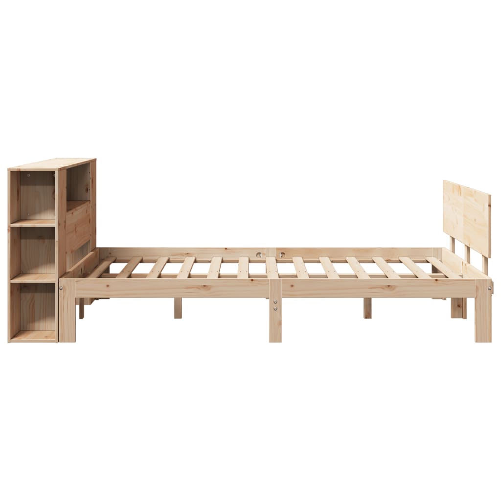 Bed met boekenkast zonder matras massief grenenhout 150x200 cm