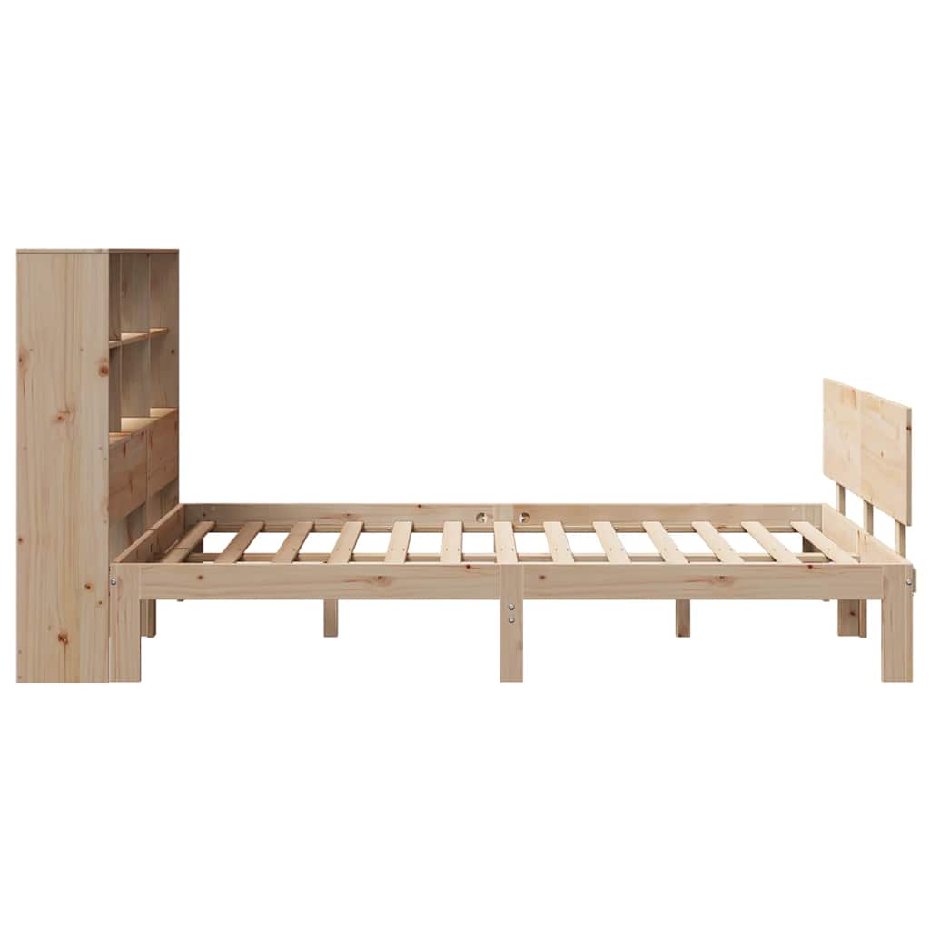 Bed met boekenkast zonder matras massief grenenhout 140x200 cm
