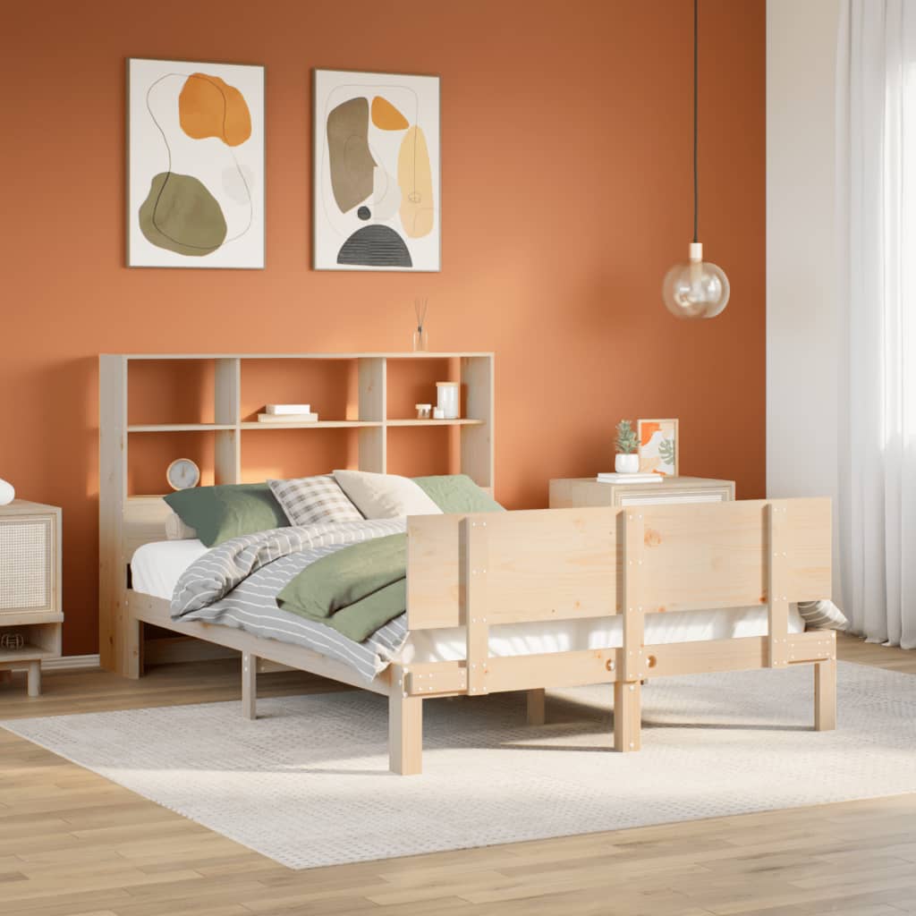 Bed met boekenkast zonder matras massief grenenhout 150x200 cm is nu te koop bij PeponiXL, paradijselijk wonen!