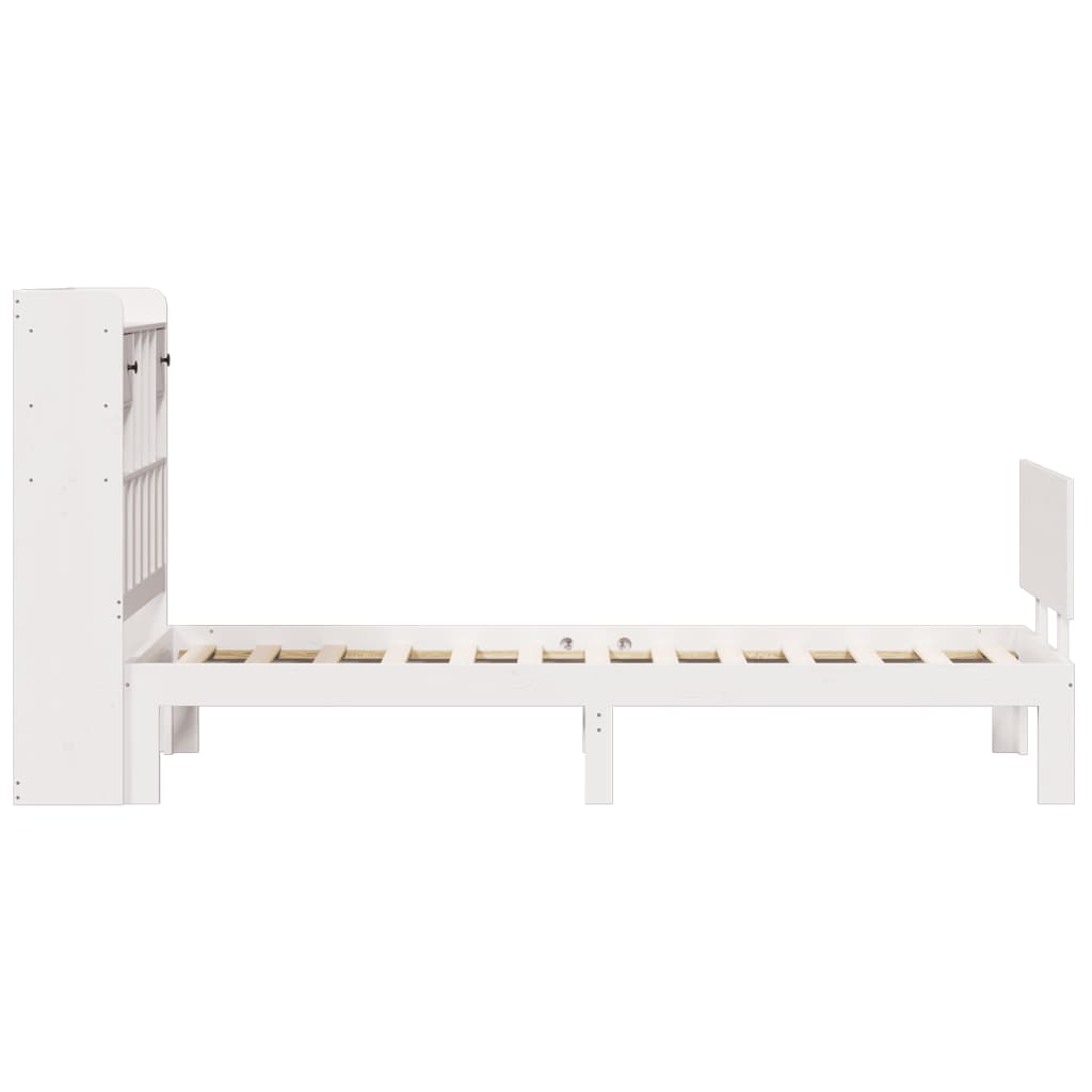Bed met boekenkast zonder matras grenenhout wit 90x200 cm is nu te koop bij PeponiXL, paradijselijk wonen!