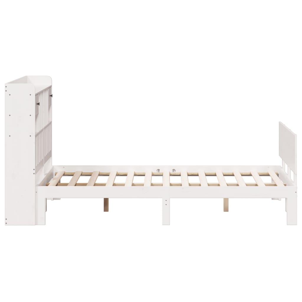 Bed met boekenkast zonder matras grenenhout wit 150x200 cm is nu te koop bij PeponiXL, paradijselijk wonen!