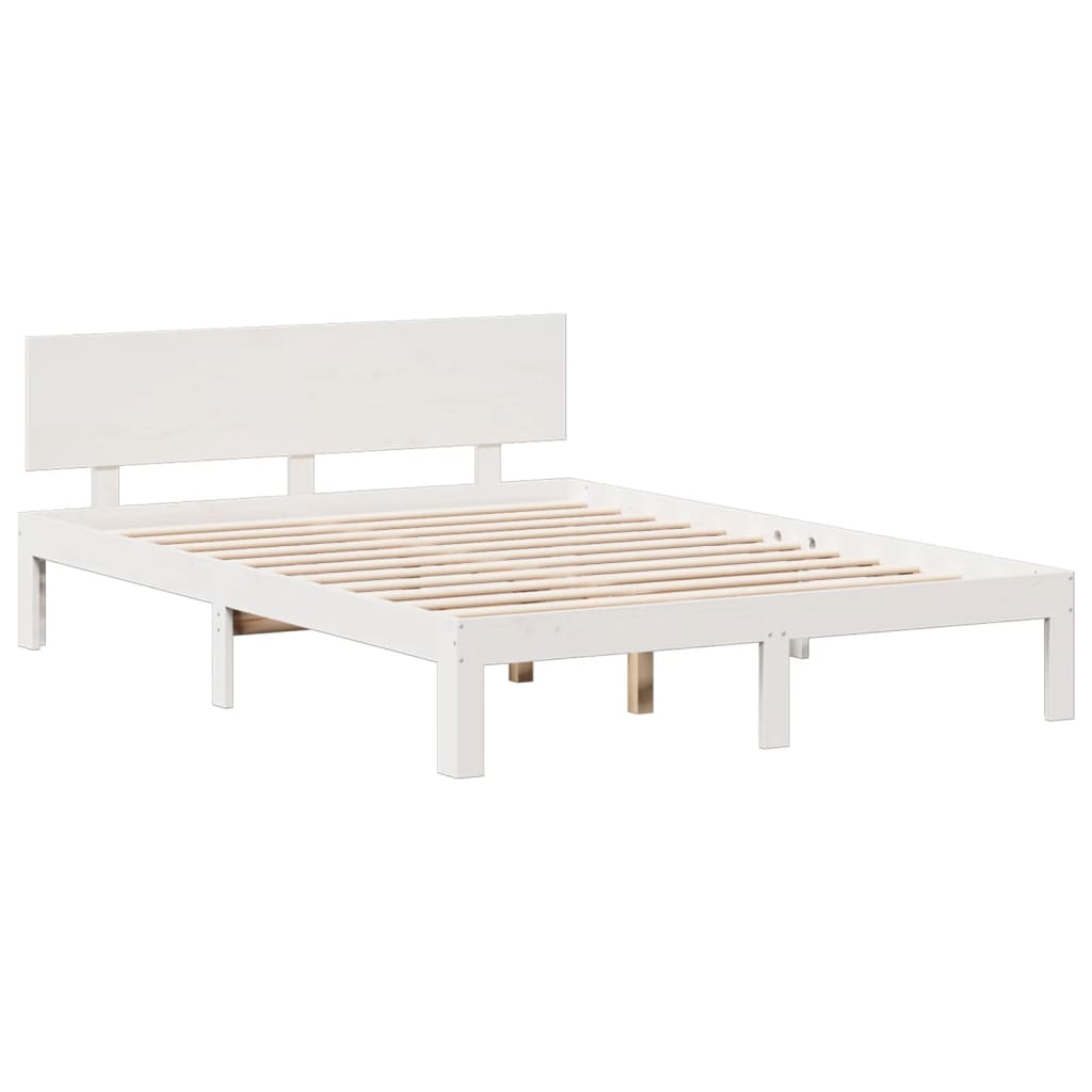 Bed met boekenkast zonder matras grenenhout wit 150x200 cm is nu te koop bij PeponiXL, paradijselijk wonen!