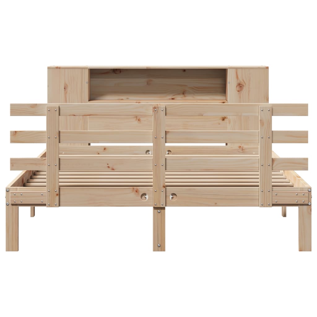 Bed met boekenkast zonder matras massief grenenhout 135x190 cm is nu te koop bij PeponiXL, paradijselijk wonen!