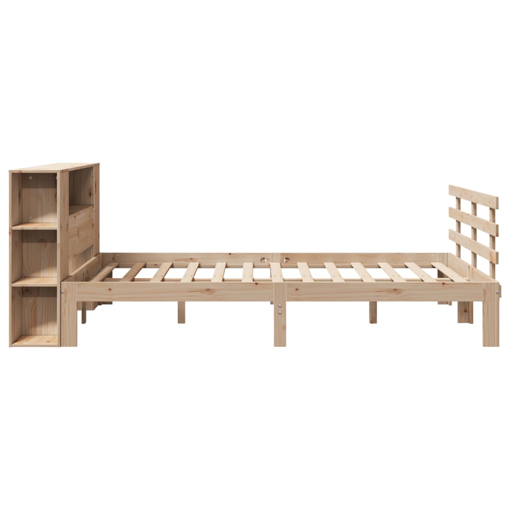 Bed met boekenkast zonder matras massief grenenhout 135x190 cm is nu te koop bij PeponiXL, paradijselijk wonen!