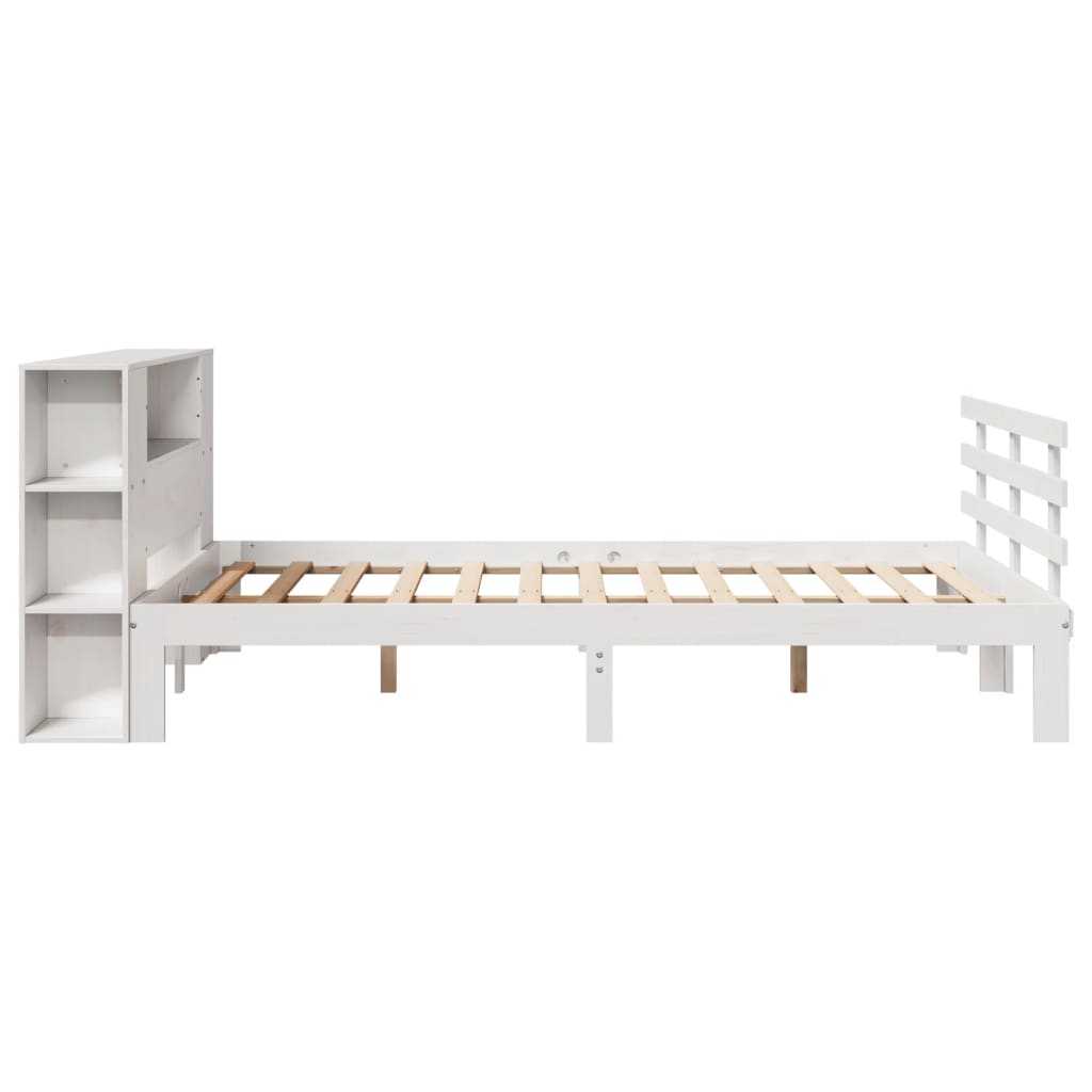 Boekenkastbed zonder matras Wit 160x200cm Massief grenenhout is nu te koop bij PeponiXL, paradijselijk wonen!