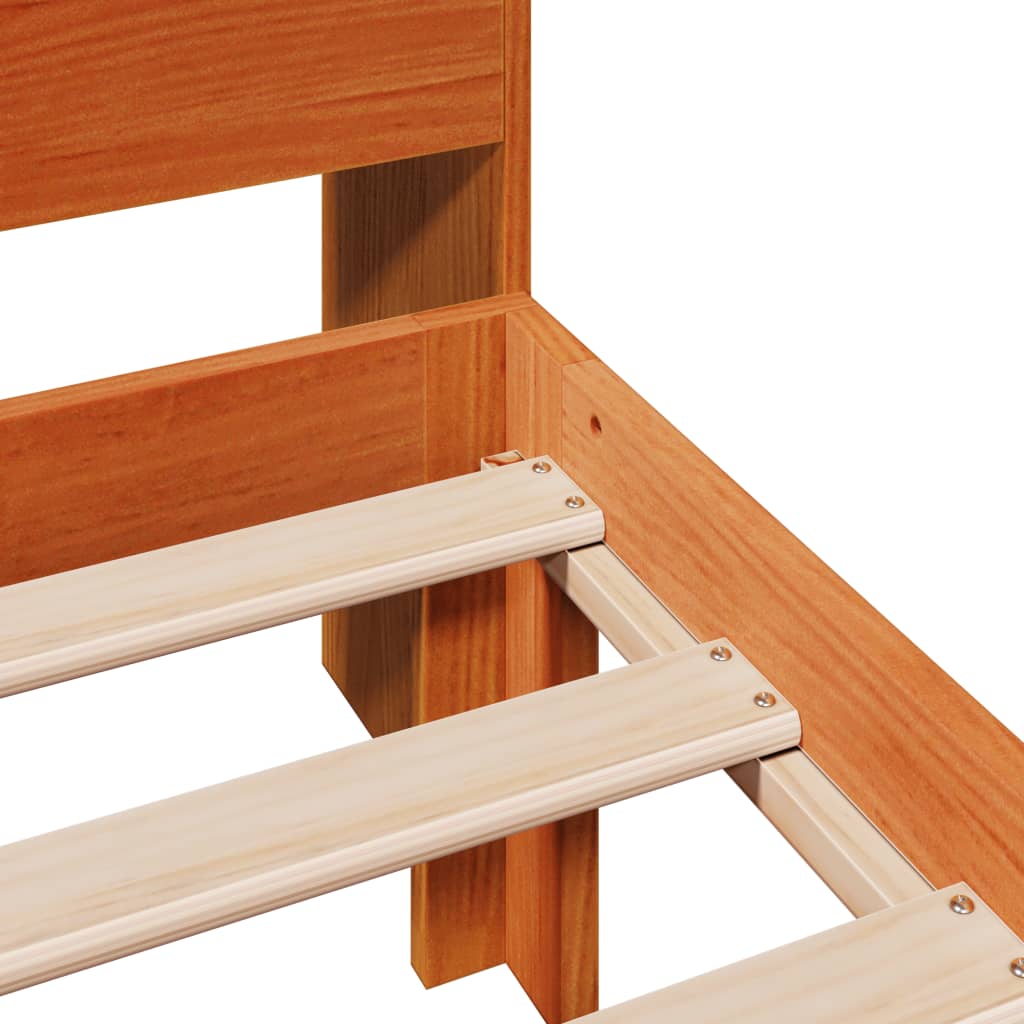 Bed met boekenkast zonder matras grenenhout wasbruin 75x190 cm is nu te koop bij PeponiXL, paradijselijk wonen!