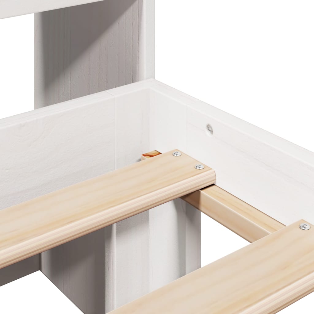 Bed met boekenkast zonder matras grenenhout wit 140x190 cm is nu te koop bij PeponiXL, paradijselijk wonen!