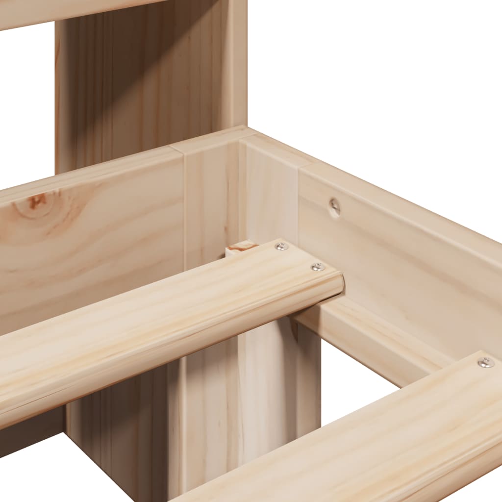 Bed met boekenkast zonder matras massief grenenhout 150x200 cm is nu te koop bij PeponiXL, paradijselijk wonen!