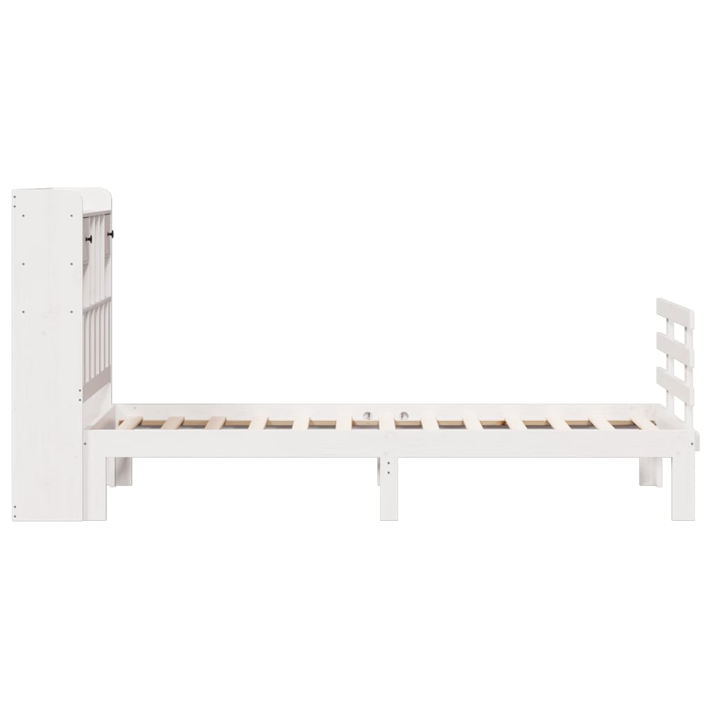 Bed met boekenkast zonder matras grenenhout wit 75x190 cm is nu te koop bij PeponiXL, paradijselijk wonen!