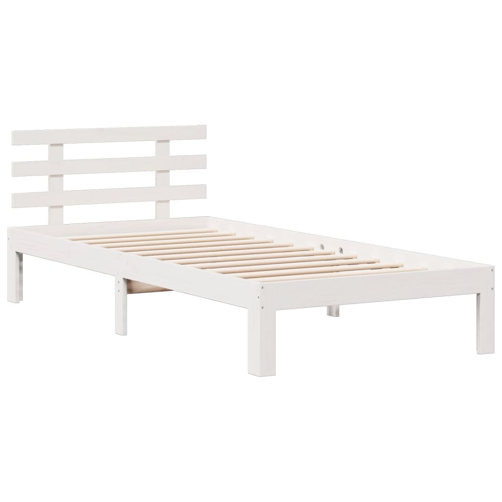 Bed met boekenkast zonder matras grenenhout wit 75x190 cm is nu te koop bij PeponiXL, paradijselijk wonen!