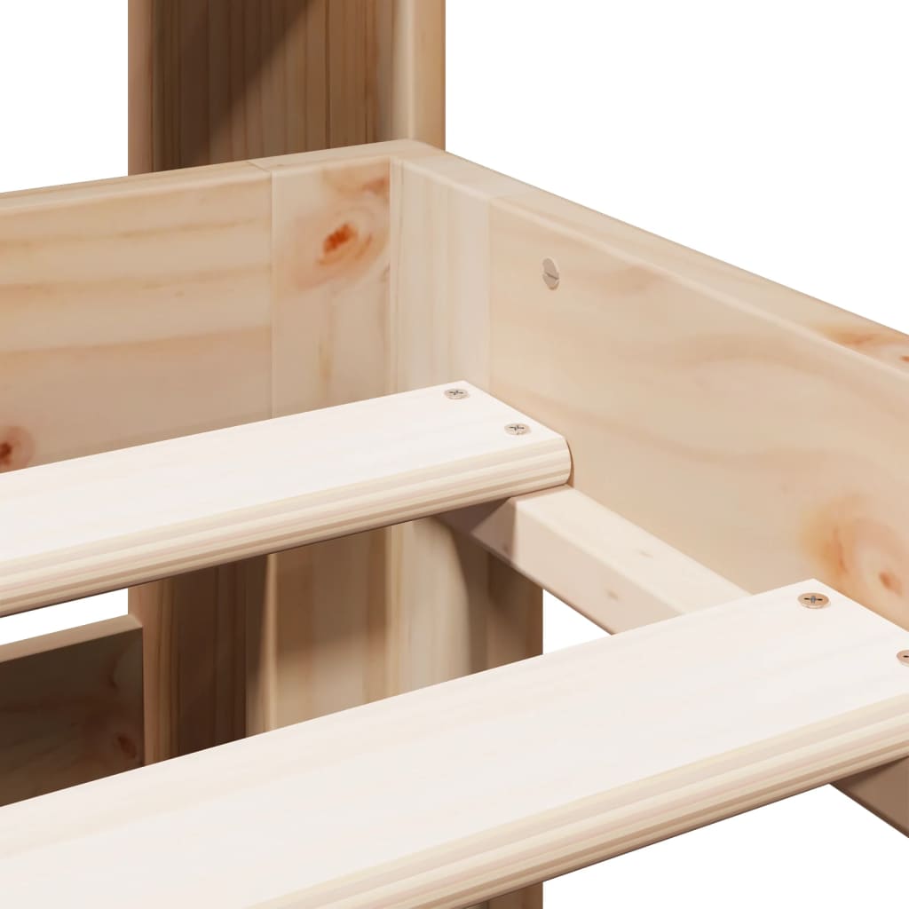 Bed met boekenkast zonder matras massief grenenhout 135x190 cm is nu te koop bij PeponiXL, paradijselijk wonen!