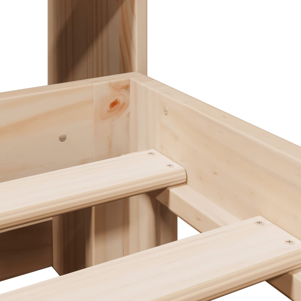 Bed met boekenkast zonder matras massief grenenhout 140x190 cm is nu te koop bij PeponiXL, paradijselijk wonen!