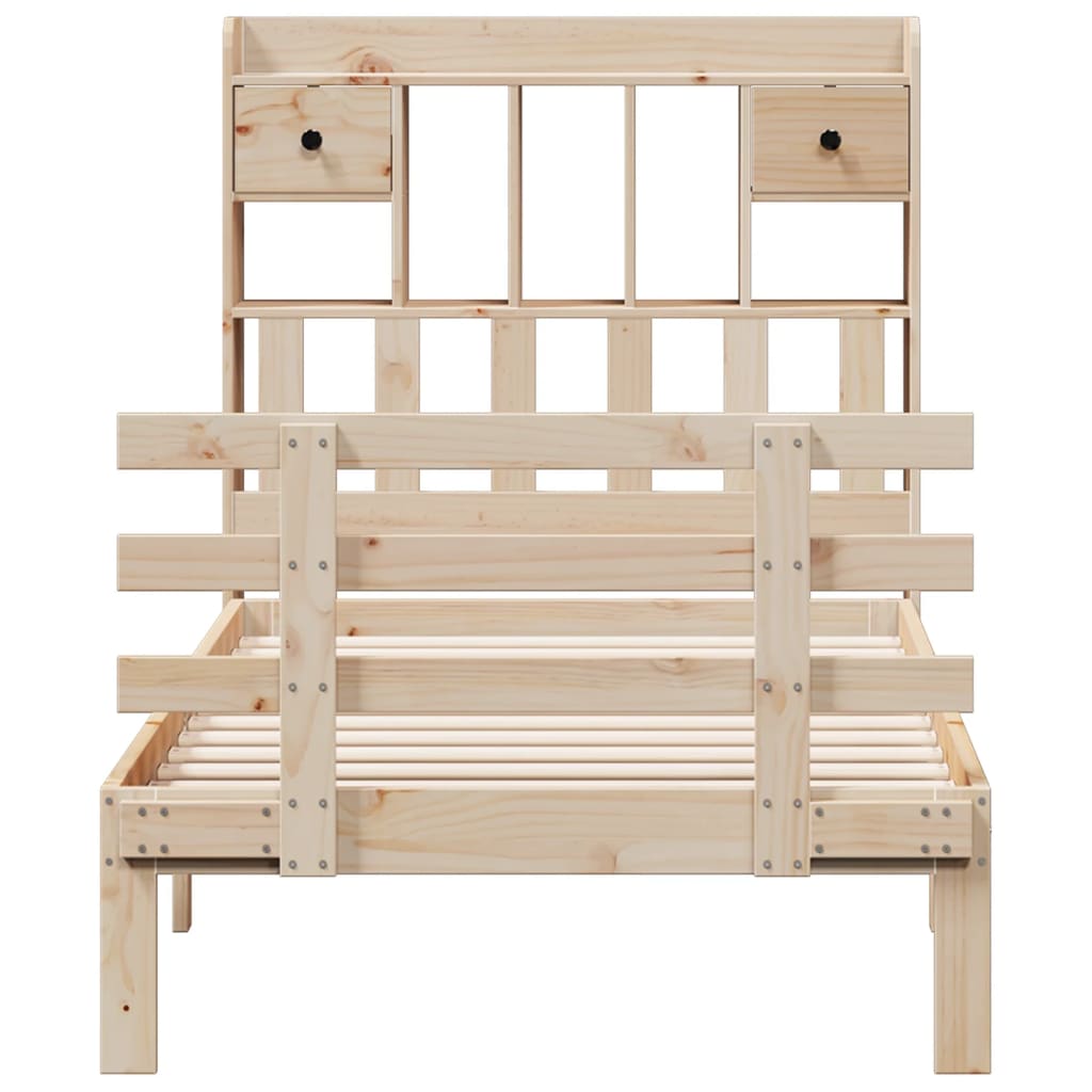 Bed met boekenkast zonder matras massief grenenhout 90x200 cm is nu te koop bij PeponiXL, paradijselijk wonen!