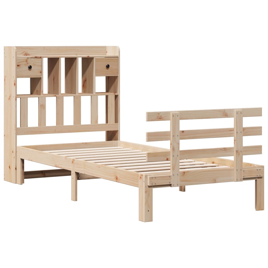 Bed met boekenkast zonder matras massief grenenhout 100x200 cm is nu te koop bij PeponiXL, paradijselijk wonen!