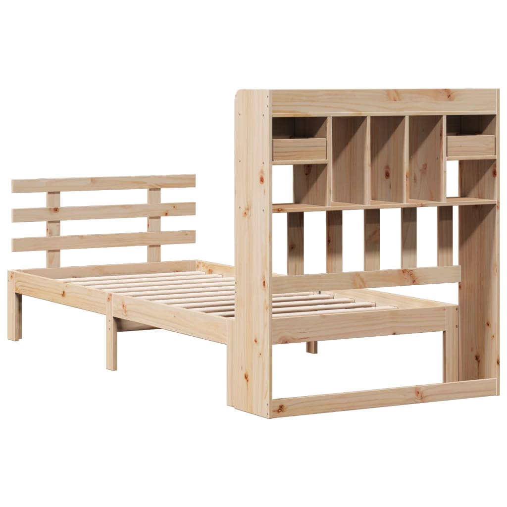 Bed met boekenkast zonder matras massief grenenhout 100x200 cm is nu te koop bij PeponiXL, paradijselijk wonen!