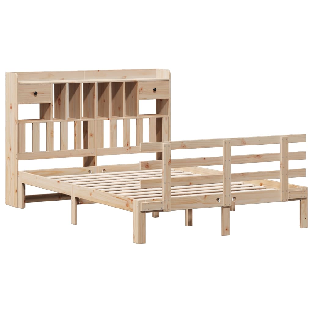 Bed met boekenkast zonder matras massief grenenhout 140x200 cm is nu te koop bij PeponiXL, paradijselijk wonen!