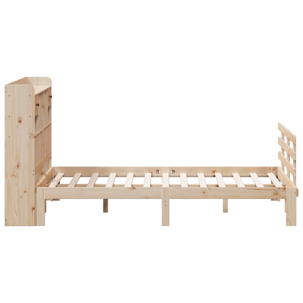 Bed met boekenkast zonder matras massief grenenhout 140x200 cm is nu te koop bij PeponiXL, paradijselijk wonen!