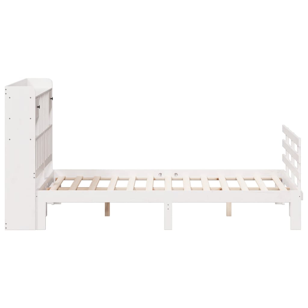Bed met boekenkast zonder matras grenenhout wit 140x200 cm is nu te koop bij PeponiXL, paradijselijk wonen!