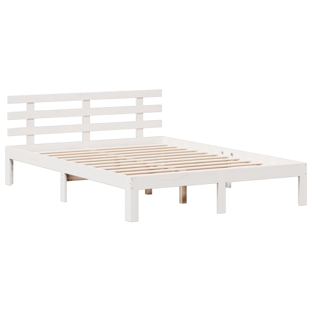 Bed met boekenkast zonder matras grenenhout wit 140x200 cm is nu te koop bij PeponiXL, paradijselijk wonen!