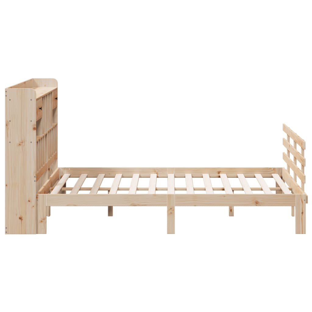 Bed met boekenkast zonder matras massief grenenhout 180x200 cm is nu te koop bij PeponiXL, paradijselijk wonen!