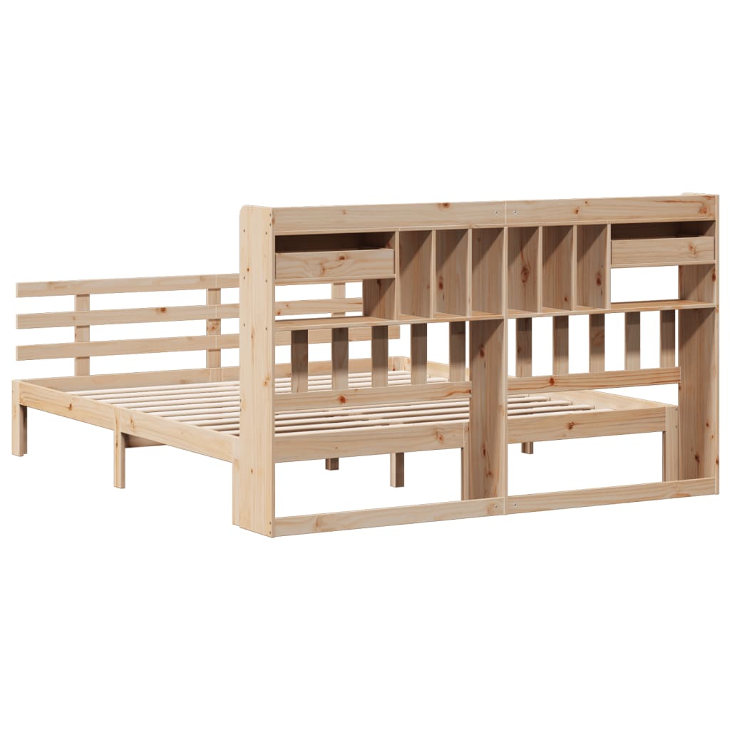 Bed met boekenkast zonder matras massief grenenhout 180x200 cm is nu te koop bij PeponiXL, paradijselijk wonen!