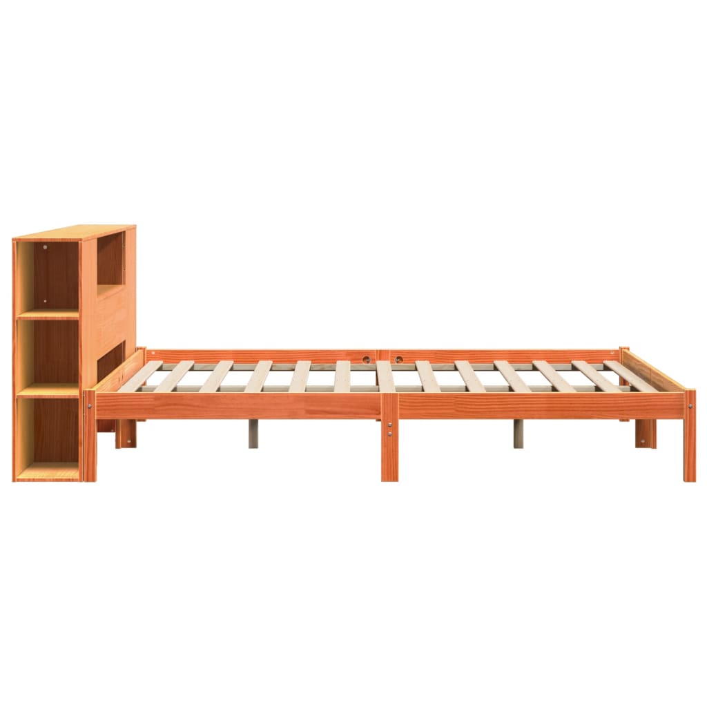 Bed met boekenkast zonder matras grenenhout wasbruin 180x200 cm is nu te koop bij PeponiXL, paradijselijk wonen!