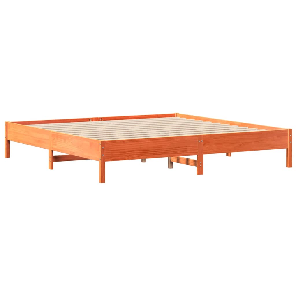 Bed met boekenkast zonder matras grenenhout wasbruin 180x200 cm is nu te koop bij PeponiXL, paradijselijk wonen!
