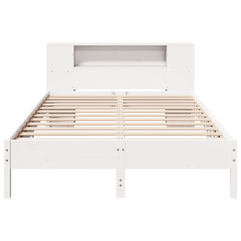 Bed met boekenkast zonder matras grenenhout wit 160x200 cm is nu te koop bij PeponiXL, paradijselijk wonen!