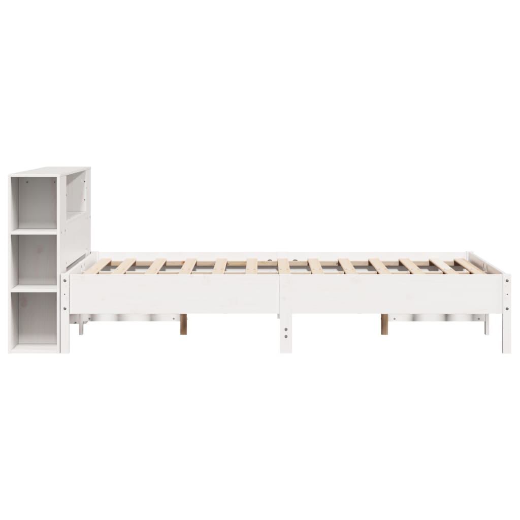 Bed met boekenkast zonder matras grenenhout wit 160x200 cm is nu te koop bij PeponiXL, paradijselijk wonen!