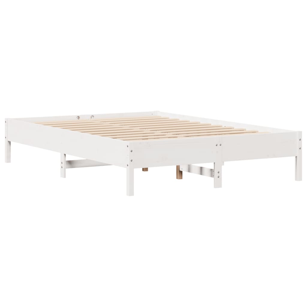 Bed met boekenkast zonder matras grenenhout wit 160x200 cm is nu te koop bij PeponiXL, paradijselijk wonen!