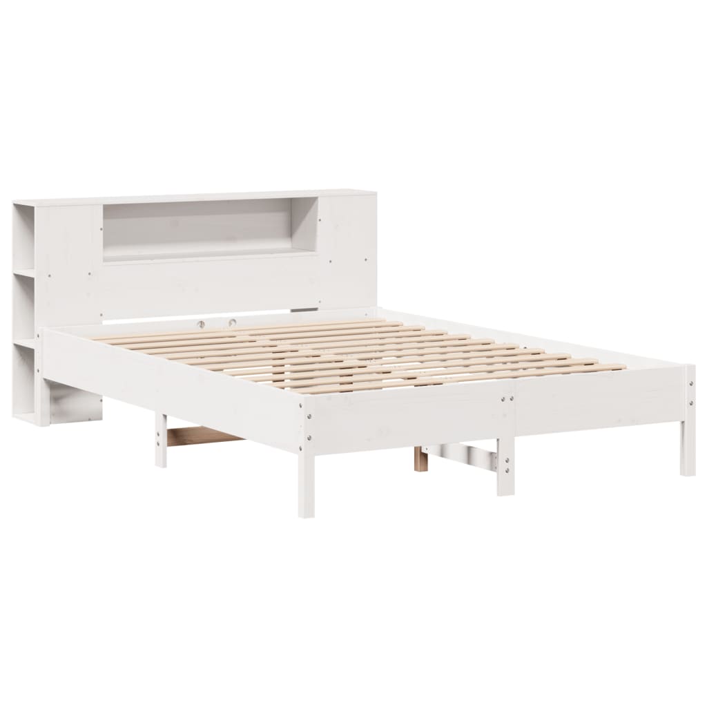 Bed met boekenkast zonder matras grenenhout wit 140x200 cm is nu te koop bij PeponiXL, paradijselijk wonen!