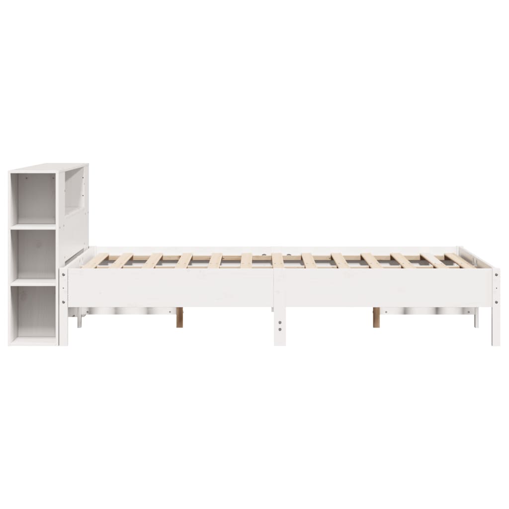 Bed met boekenkast zonder matras grenenhout wit 140x200 cm is nu te koop bij PeponiXL, paradijselijk wonen!